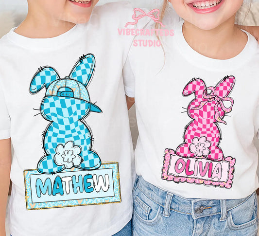 Personalized Checkered Bunny