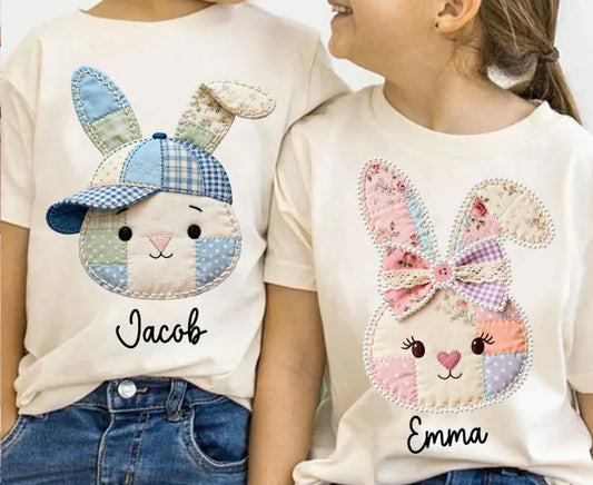 Personalized Faux Patchwork Bunny