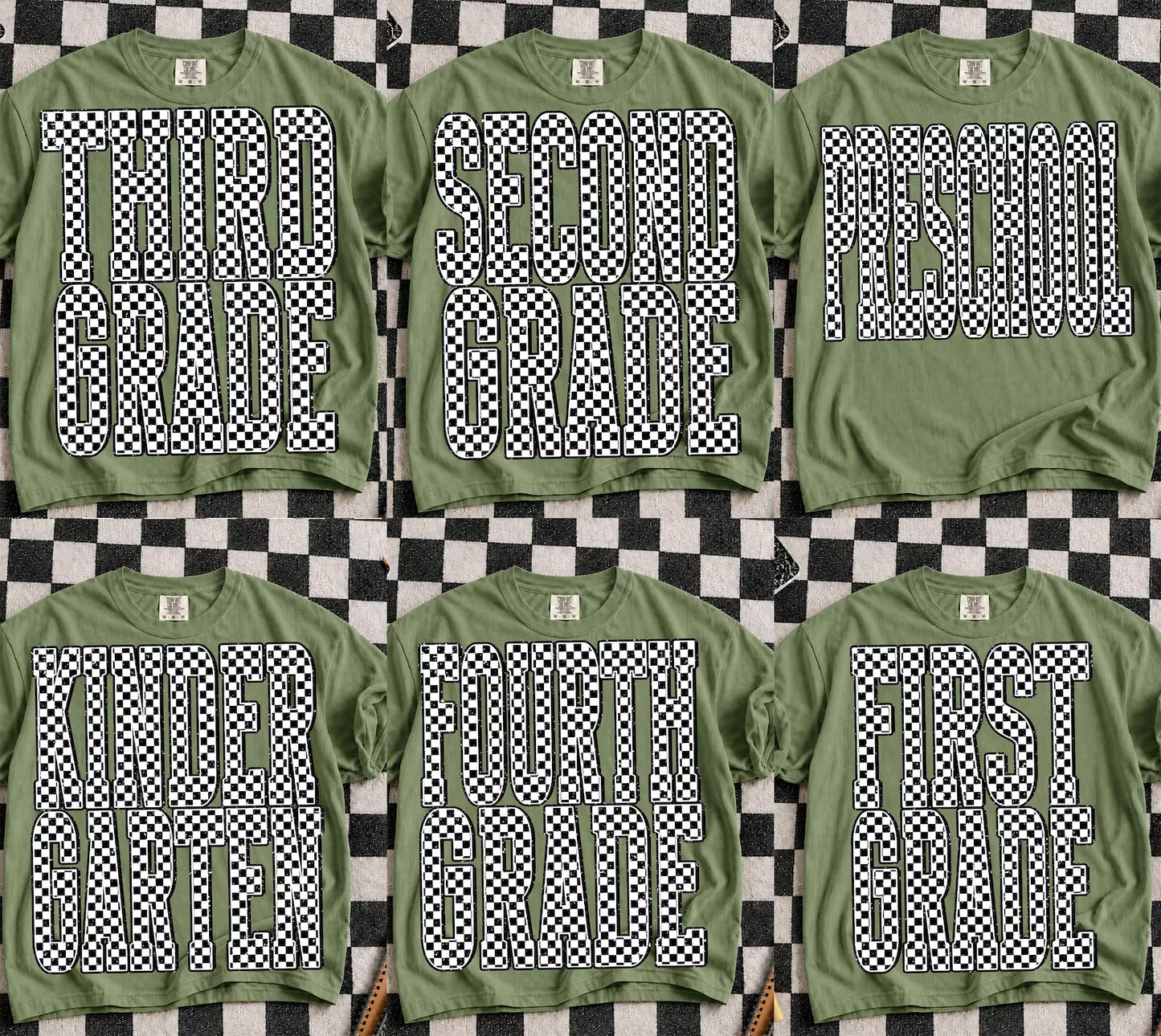 B&W Checkered Grades (PreK - 4th)