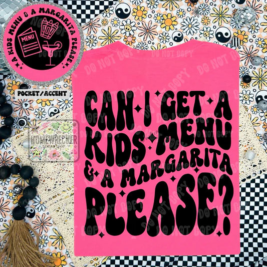 Kids Menu And A Margarita