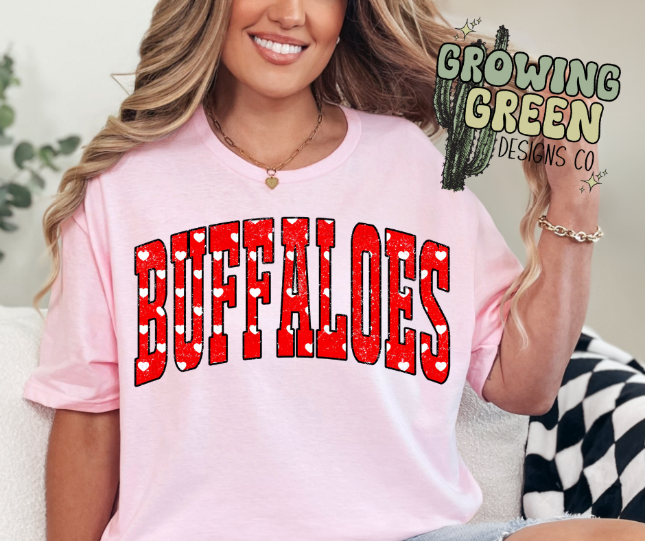 Distressed Block Hearts - ANY MASCOT