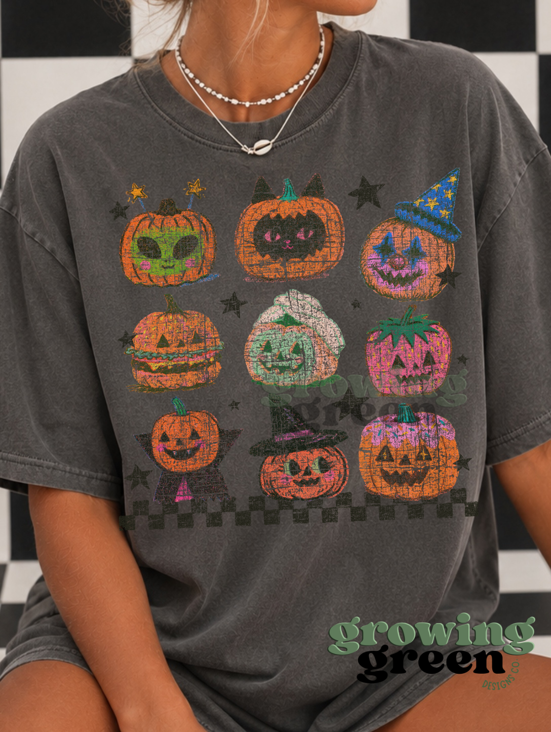 Vintage Retro Pumpkins Grunge